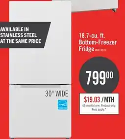 The Brick Midea 18.7 Cu. Ft. Bottom-Freezer Refrigerator - MRB19B7AWW offer