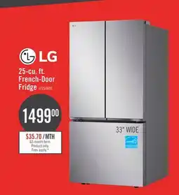 The Brick LG 33 25 Cu. Ft. Smart French-Door Refrigerator - Stainless Steel - LF25S6000S offer