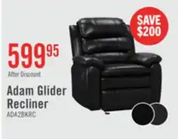 The Brick Adam 34.45 Leather-Look Fabric Glider Reclining Chair - Black offer