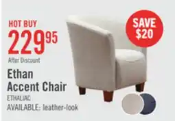 The Brick Ethan 31 Linen-Look Fabric Tub-Style Accent Chair with Wood Legs – Linen offer