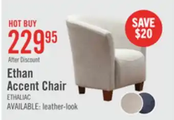 The Brick Ethan 31 Linen-Look Fabric Tub-Style Accent Chair with Wood Legs – Linen offer