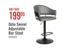 The Brick Odin Barstool with Swivel & Adjustable Seat, Vegan Leather Fabric, 24.5-32.5H, Metal - Grey offer