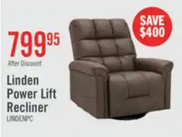 The Brick Linden 35.5 Leather-Look Power Reclining Lift Chair - Brown offer