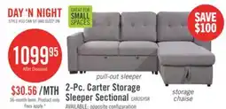 The Brick Carter 2-Piece Right-Facing Linen-Look Fabric Sleeper Sectional with Storage Chaise - Solis Grey offer