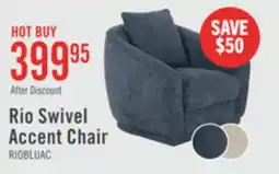 The Brick Rio 34.5 Chenille Fabric Swivel Accent Chair - Blue offer