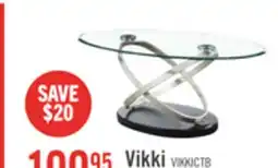 The Brick Vikki 48 Modern Oval Glass Top Coffee Table - Glass with Metal Base offer