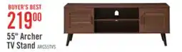 The Brick Archer 55 Modern TV Stand with Storage for TVs up to 58- Dark Walnut offer