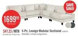 The Brick Lounge 5-Piece Chenille Armless Modular Sectional – Beige offer
