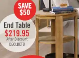 The Brick Declan 18 Modern Round End Table with Shelf – Natural Wood offer