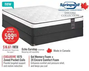 The Brick Springwall Encore Echo Eurotop Firm Queen Mattress offer