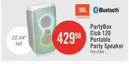 The Brick JBL PartyBox Club 120 160W Light Up Bluetooth Portable Party Speaker (JBLPBCLUB120SWAM) offer