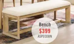 The Brick Aspen Dining Bench with Fabric Seat, 64.25W - Natural offer