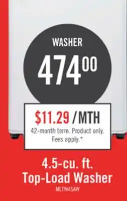 The Brick Midea 4.5 Cu. Ft. Top Load Agitator Washer – White - MLTW45A2BWW offer