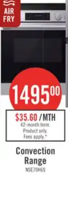 The Brick Samsung Bespoke 6.3 Cu. Ft. Slide-In Electric Range with No-Preheat Air Fry Max - NSE70H63SR offer