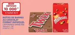 Wholesale Club BOÎTES DE BARRES AU CHOCOLAT FORMAT INDIVIDUEL CERTAINES VARIÉTÉS offer