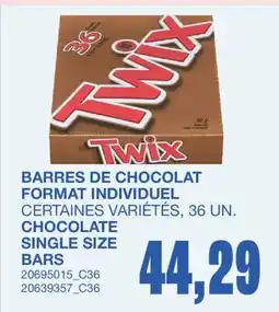 Wholesale Club BARRES DE CHOCOLAT FORMAT INDIVIDUEL offer