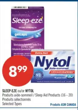 Pharmaprix SLEEP-EZE or NYTOL Sleep Aid Products offer
