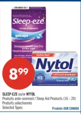 Pharmaprix SLEEP-EZE or NYTOL Sleep Aid Products offer