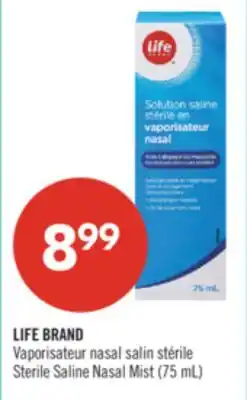Pharmaprix LIFE BRAND Sterile Saline Nasal Mist (75 mL) offer