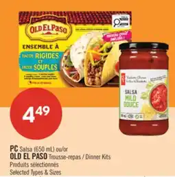 Pharmaprix PC Salsa (650 mL) or OLD EL PASO Dinner Kits offer