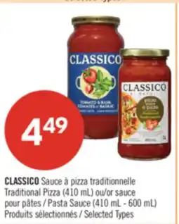 Pharmaprix CLASSICO Traditional Pizza (410 mL) or Pasta Sauce (410 mL - 600 mL) offer