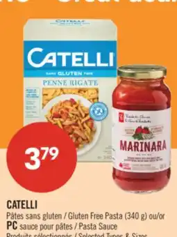 Pharmaprix CATELLI Gluten Free Pasta (340 g) or Pasta Sauce offer