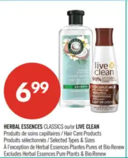 Pharmaprix HERBAL ESSENCES CLASSICS or LIVE CLEAN Hair Care Products offer