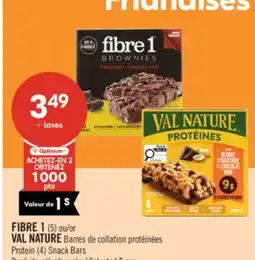 Pharmaprix FIBRE 1 (5) or VAL NATURE (4) Snack Bars offer