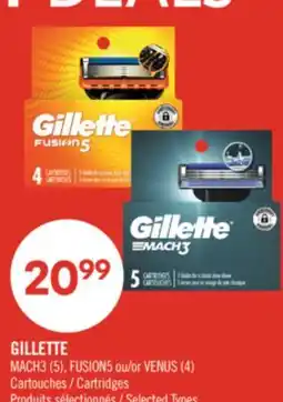 Pharmaprix GILLETTE MACH3 (5), FUSION5 or VENUS (4) Cartridges offer