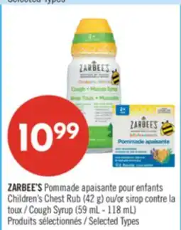 Pharmaprix ZARBEE'S Children's Chest Rub (42 g) or Cough Syrup (59 mL - 118 mL) offer