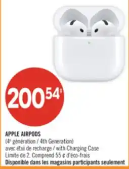 Pharmaprix APPLE AIRPODS 4th Generation with Charging Case offer