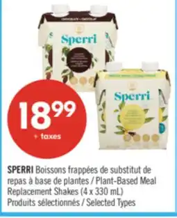 Pharmaprix SPERRI Plant-Based Meal Replacement Shakes offer