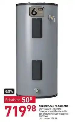 Matério CHAUFFE-EAU 60 GALLONS GSW offer