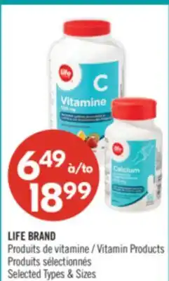 Pharmaprix LIFE BRAND Vitamin Products offer