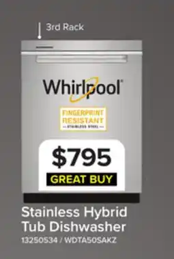 Leon's Whirlpool 24 Fingerprint Resistant Stainless Steel Dishwasher with 3rd Rack (47 dBA) offer
