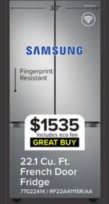 Leon's 22.1 Cu. Ft. French Door Fridge offer