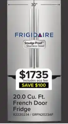Leon's Frigidaire Gallery 30 20 Cu. Ft. Smudge-Proof Stainless Steel French Door Refrigerator offer