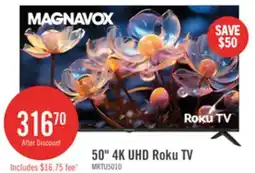 The Brick Magnavox 50 4K Ultra HD Roku Smart TV offer