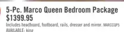 The Brick Marco 5pc Bedroom Set with Bed, Dresser & Mirror, Cherry Brown - Queen Size offer