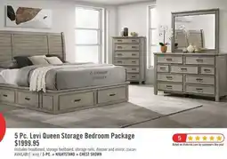 The Brick Levi Platform Storage Bed with Headboard & Frame, Wooden, Drift Grey - Queen Size offer