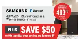 The Brick SAMSUNG B-Series 5.1 Channel Soundbar with Wireless Subwoofer (HW-B750F/ZC) offer