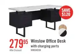 The Brick Winslow 60 Desk with 3-Drawers – Black offer