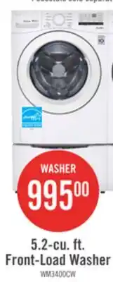 The Brick LG 5.2 Cu. Ft. Front-Load Washer and 7.4 Cu. Ft. Electric Dryer - White offer