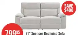 The Brick Spencer 80.9 Chenille Fabric Manual Reclining Sofa - Grey offer