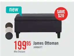 The Brick James 39.25 Faux Leather Storage Ottoman - Black offer