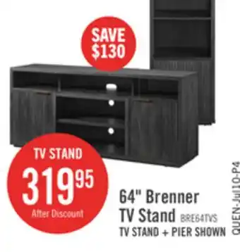 The Brick Brenner 64 TV Stand with Storage and Cable Management for TVs up to 60 - Charcoal offer