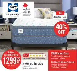 The Brick Sealy Posturepedic Luxury Crown Jewel Resort Mykonos Eurotop King Mattress offer