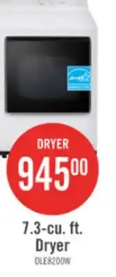 The Brick LG 7.3 Cu. Ft. Electric Dryer with AI Sensing and ThinQ - Alpine White - DLE8200CW offer