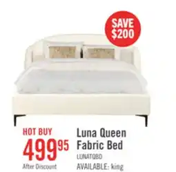 The Brick Luna Upholstered Wingback Bed in Taupe Fabric - Queen Size offer