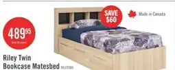 The Brick Riley Mates Bed with Bookcase Headboard Set for Kids, Made in Canada, Natural - Twin Size offer